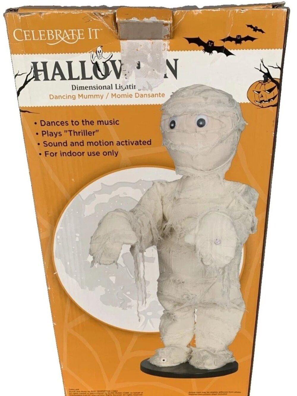 Rare Gemmy Large 30" Halloween Animated Mummy Dancing to Thriller